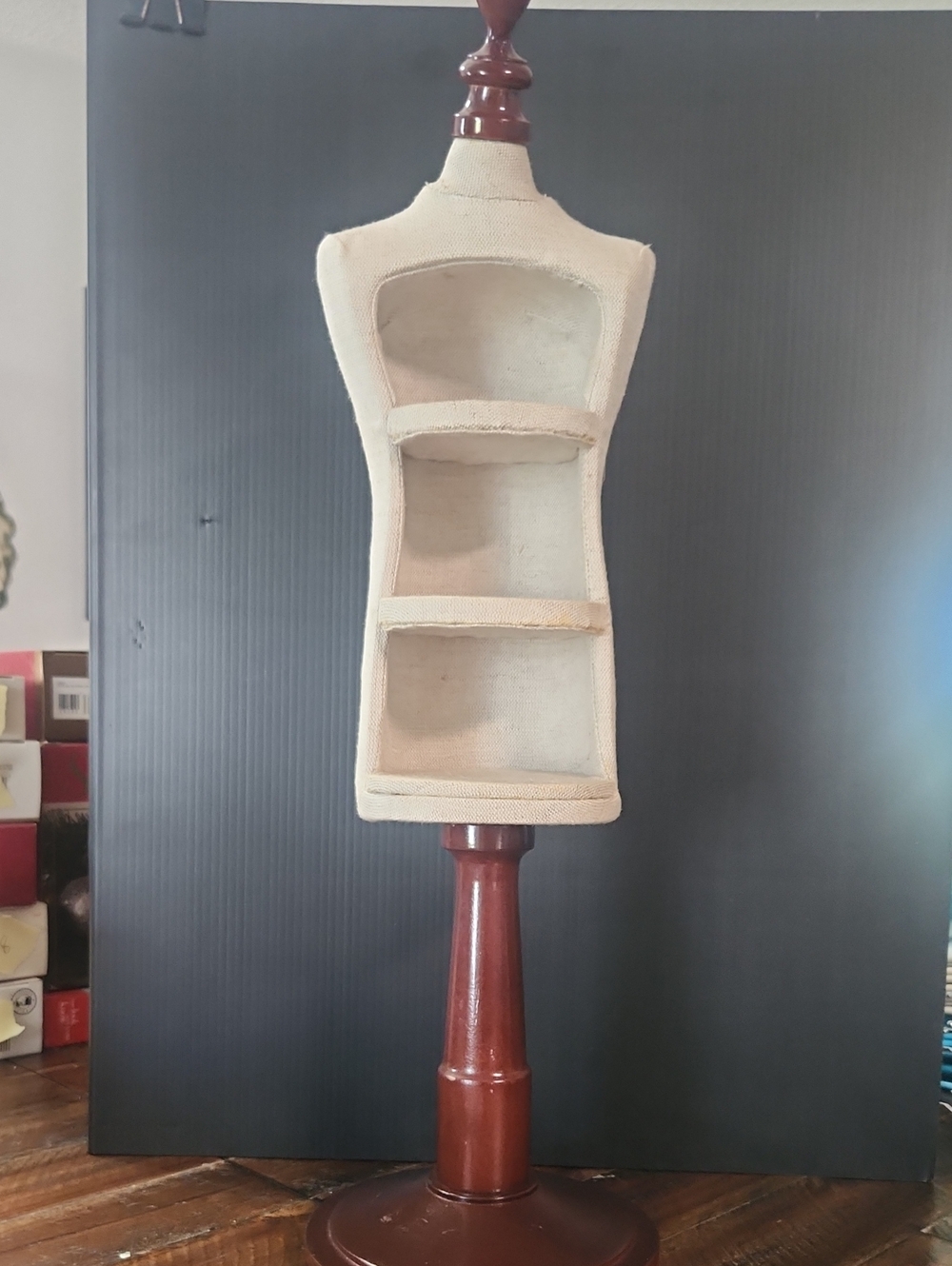 Neutral Canvas Mannequin Shelf - Beige Wall Decor